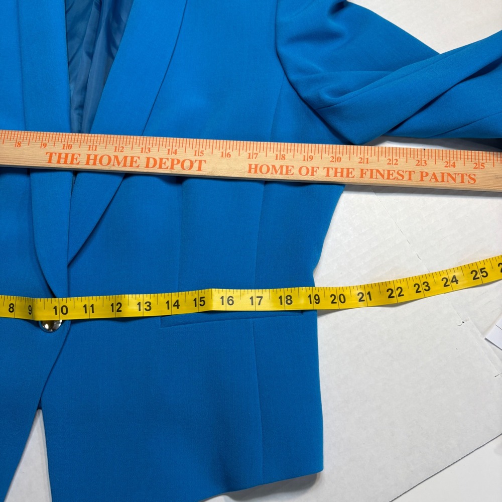 Tahari ASL Skirt Suit Women 14 Blue Shawl Collar Blazer Pencil Skirt Lined Set - Picture 5 of 14